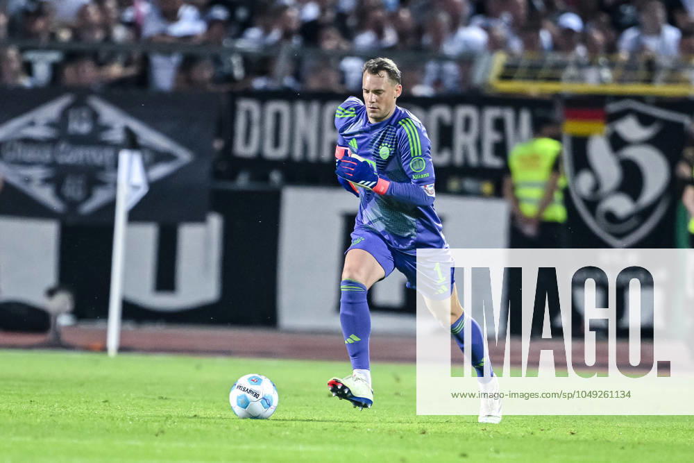 Goalkeeper Manuel Neuer FC Bayern Muenchen in action, on the ball, single action during the DFB Pokal First Round match between SSV Ulm 1846 Fussball and FC Bayern Muenchen at Donaustadion on August 16, 2024 in Ulm, Germany Photo by Harry Langer DeFodi Images Goalkeeper Manuel Neuer FC Bayern Muenchen controls the Ball during the DFB Pokal First Round match between SSV Ulm 1846 Fussball and FC Bayern Muenchen at Donaustadion on August 16, 2024 in Ulm, Germany Photo by Harry Langer DeFodi Images DFB DFL REGULATIONS PROHIBIT ANY USE OF PHOTOGRAPHS AS IMAGE SEQUENCES AND OR QUASI VIDEO Photo by Harry Langer DeFodi Images DFB DFL REGULATIONS PROHIBIT ANY USE OF PHOTOGRAPHS AS IMAGE SEQUENCES AND OR QUASI VIDEO Defodi 541 SSVFCB240816 202 Defodi-541 DFB DFL REGULATIONS PROHIBIT ANY USE OF PHOTOGRAPHS AS IMAGE SEQUENCES AND OR QUASI-VIDEO.
