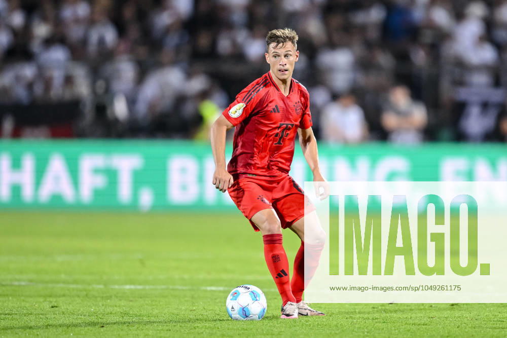 Joshua Kimmich FC Bayern Muenchen in action, on the ball, single action during the DFB Pokal First Round match between SSV Ulm 1846 Fussball and FC Bayern Muenchen at Donaustadion on August 16, 2024 in Ulm, Germany Photo by Harry Langer DeFodi Images Joshua Kimmich FC Bayern Muenchen controls the Ball during the DFB Pokal First Round match between SSV Ulm 1846 Fussball and FC Bayern Muenchen at Donaustadion on August 16, 2024 in Ulm, Germany Photo by Harry Langer DeFodi Images DFB DFL REGULATIONS PROHIBIT ANY USE OF PHOTOGRAPHS AS IMAGE SEQUENCES AND OR QUASI VIDEO Photo by Harry Langer DeFodi Images DFB DFL REGULATIONS PROHIBIT ANY USE OF PHOTOGRAPHS AS IMAGE SEQUENCES AND OR QUASI VIDEO Defodi 541 SSVFCB240816 268 Defodi-541 DFB DFL REGULATIONS PROHIBIT ANY USE OF PHOTOGRAPHS AS IMAGE SEQUENCES AND OR QUASI-VIDEO.