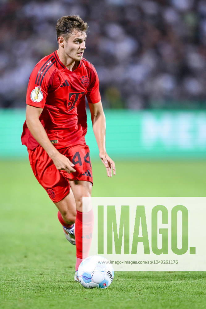 Josip Stanisic FC Bayern Muenchen in action, on the ball, single action during the DFB Pokal First Round match between SSV Ulm 1846 Fussball and FC Bayern Muenchen at Donaustadion on August 16, 2024 in Ulm, Germany Photo by Harry Langer DeFodi Images Josip Stanisic FC Bayern Muenchen controls the Ball during the DFB Pokal First Round match between SSV Ulm 1846 Fussball and FC Bayern Muenchen at Donaustadion on August 16, 2024 in Ulm, Germany Photo by Harry Langer DeFodi Images DFB DFL REGULATIONS PROHIBIT ANY USE OF PHOTOGRAPHS AS IMAGE SEQUENCES AND OR QUASI VIDEO Photo by Harry Langer DeFodi Images DFB DFL REGULATIONS PROHIBIT ANY USE OF PHOTOGRAPHS AS IMAGE SEQUENCES AND OR QUASI VIDEO Defodi 541 SSVFCB240816 269 Defodi-541 DFB DFL REGULATIONS PROHIBIT ANY USE OF PHOTOGRAPHS AS IMAGE SEQUENCES AND OR QUASI-VIDEO.