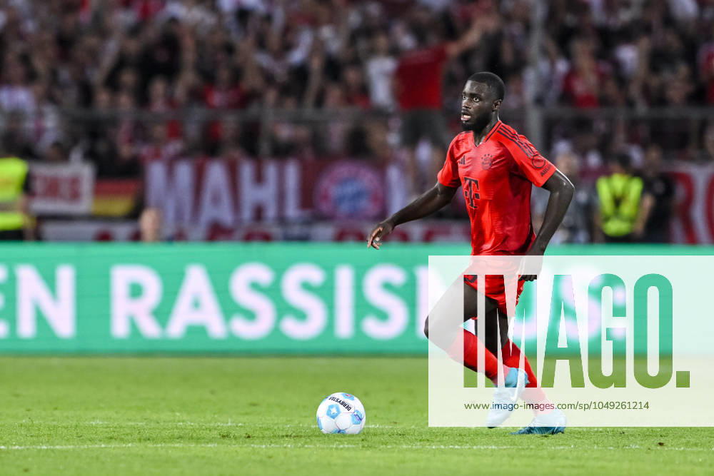 Dayot Upamecano FC Bayern Muenchen in action, on the ball, single action during the DFB Pokal First Round match between SSV Ulm 1846 Fussball and FC Bayern Muenchen at Donaustadion on August 16, 2024 in Ulm, Germany Photo by Harry Langer DeFodi Images Dayot Upamecano FC Bayern Muenchen controls the Ball during the DFB Pokal First Round match between SSV Ulm 1846 Fussball and FC Bayern Muenchen at Donaustadion on August 16, 2024 in Ulm, Germany Photo by Harry Langer DeFodi Images DFB DFL REGULATIONS PROHIBIT ANY USE OF PHOTOGRAPHS AS IMAGE SEQUENCES AND OR QUASI VIDEO Photo by Harry Langer DeFodi Images DFB DFL REGULATIONS PROHIBIT ANY USE OF PHOTOGRAPHS AS IMAGE SEQUENCES AND OR QUASI VIDEO Defodi 541 SSVFCB240816 343 Defodi-541 DFB DFL REGULATIONS PROHIBIT ANY USE OF PHOTOGRAPHS AS IMAGE SEQUENCES AND OR QUASI-VIDEO.