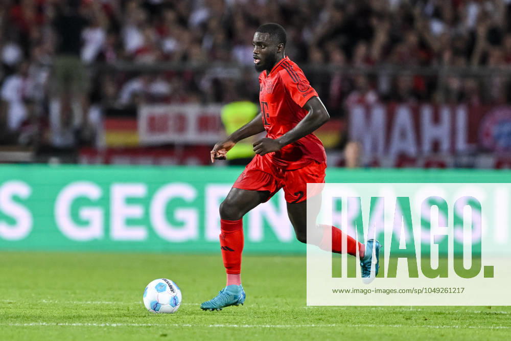 Dayot Upamecano FC Bayern Muenchen in action, on the ball, single action during the DFB Pokal First Round match between SSV Ulm 1846 Fussball and FC Bayern Muenchen at Donaustadion on August 16, 2024 in Ulm, Germany Photo by Harry Langer DeFodi Images Dayot Upamecano FC Bayern Muenchen controls the Ball during the DFB Pokal First Round match between SSV Ulm 1846 Fussball and FC Bayern Muenchen at Donaustadion on August 16, 2024 in Ulm, Germany Photo by Harry Langer DeFodi Images DFB DFL REGULATIONS PROHIBIT ANY USE OF PHOTOGRAPHS AS IMAGE SEQUENCES AND OR QUASI VIDEO Photo by Harry Langer DeFodi Images DFB DFL REGULATIONS PROHIBIT ANY USE OF PHOTOGRAPHS AS IMAGE SEQUENCES AND OR QUASI VIDEO Defodi 541 SSVFCB240816 344 Defodi-541 DFB DFL REGULATIONS PROHIBIT ANY USE OF PHOTOGRAPHS AS IMAGE SEQUENCES AND OR QUASI-VIDEO.