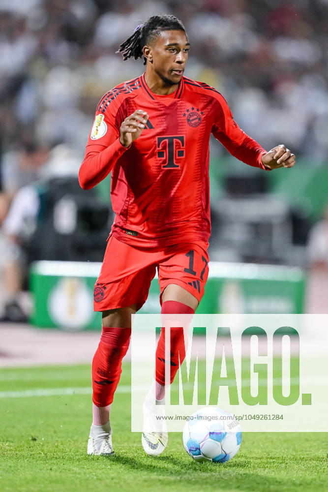 Michael Olise FC Bayern Muenchen in action, on the ball, single action during the DFB Pokal First Round match between SSV Ulm 1846 Fussball and FC Bayern Muenchen at Donaustadion on August 16, 2024 in Ulm, Germany Photo by Harry Langer DeFodi Images Michael Olise FC Bayern Muenchen controls the Ball during the DFB Pokal First Round match between SSV Ulm 1846 Fussball and FC Bayern Muenchen at Donaustadion on August 16, 2024 in Ulm, Germany Photo by Harry Langer DeFodi Images DFB DFL REGULATIONS PROHIBIT ANY USE OF PHOTOGRAPHS AS IMAGE SEQUENCES AND OR QUASI VIDEO Photo by Harry Langer DeFodi Images DFB DFL REGULATIONS PROHIBIT ANY USE OF PHOTOGRAPHS AS IMAGE SEQUENCES AND OR QUASI VIDEO Defodi 541 SSVFCB240816 416 Defodi-541 DFB DFL REGULATIONS PROHIBIT ANY USE OF PHOTOGRAPHS AS IMAGE SEQUENCES AND OR QUASI-VIDEO.