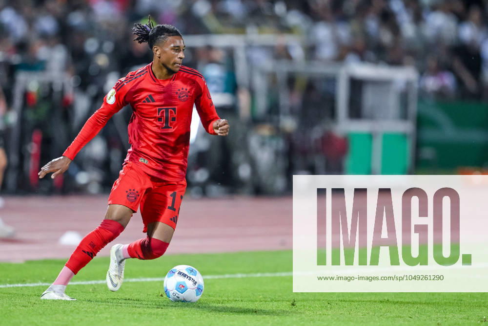 Michael Olise FC Bayern Muenchen in action, on the ball, single action during the DFB Pokal First Round match between SSV Ulm 1846 Fussball and FC Bayern Muenchen at Donaustadion on August 16, 2024 in Ulm, Germany Photo by Harry Langer DeFodi Images Michael Olise FC Bayern Muenchen controls the Ball during the DFB Pokal First Round match between SSV Ulm 1846 Fussball and FC Bayern Muenchen at Donaustadion on August 16, 2024 in Ulm, Germany Photo by Harry Langer DeFodi Images DFB DFL REGULATIONS PROHIBIT ANY USE OF PHOTOGRAPHS AS IMAGE SEQUENCES AND OR QUASI VIDEO Photo by Harry Langer DeFodi Images DFB DFL REGULATIONS PROHIBIT ANY USE OF PHOTOGRAPHS AS IMAGE SEQUENCES AND OR QUASI VIDEO Defodi 541 SSVFCB240816 427 Defodi-541 DFB DFL REGULATIONS PROHIBIT ANY USE OF PHOTOGRAPHS AS IMAGE SEQUENCES AND OR QUASI-VIDEO.