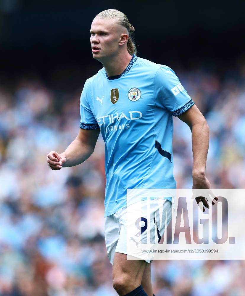 Erling Haaland of Manchester City Manchester City v Brentford, Premier League, Football, Etihad Stadium, Manchester, UK, 14 Sep 2024
