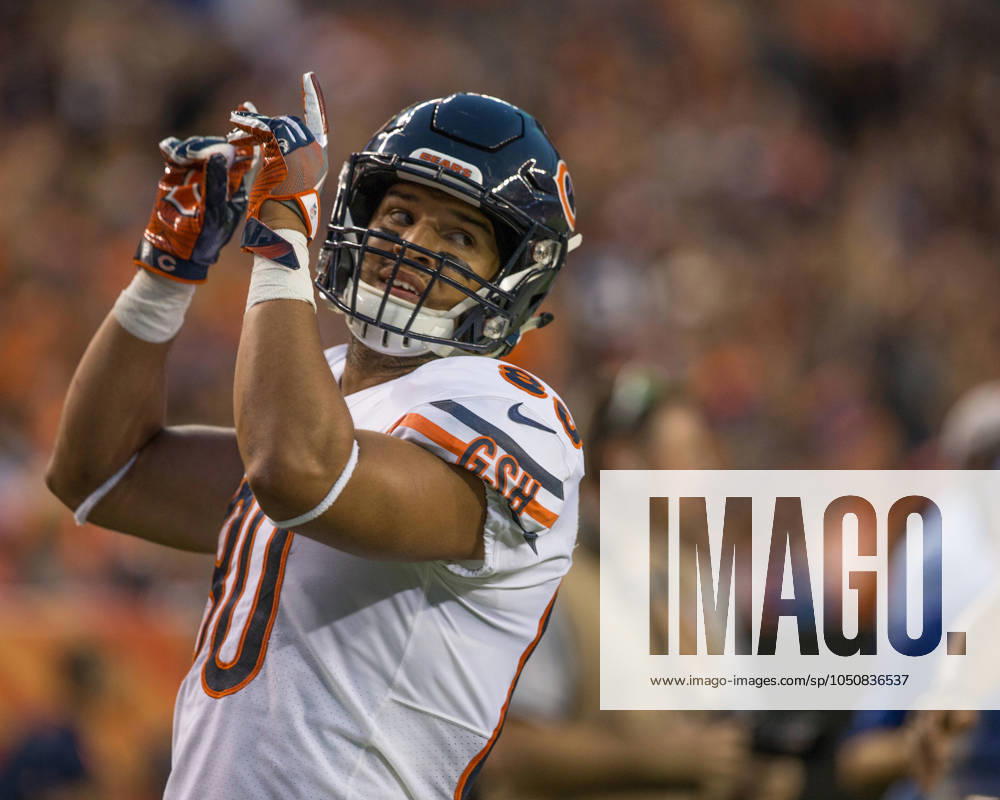 NFL, American Football Herren, USA 2018: Bears vs Broncos Aug 18 August 18, 2018: Chicago Bears tight end Trey Burton (80) during the second quarter of an NFL preseason matchup between the Chicago Bears and the Denver Broncos at Broncos Stadium at Mile High Denver CO, Scott D Stivason Cal Media Denver Colorado United States of America