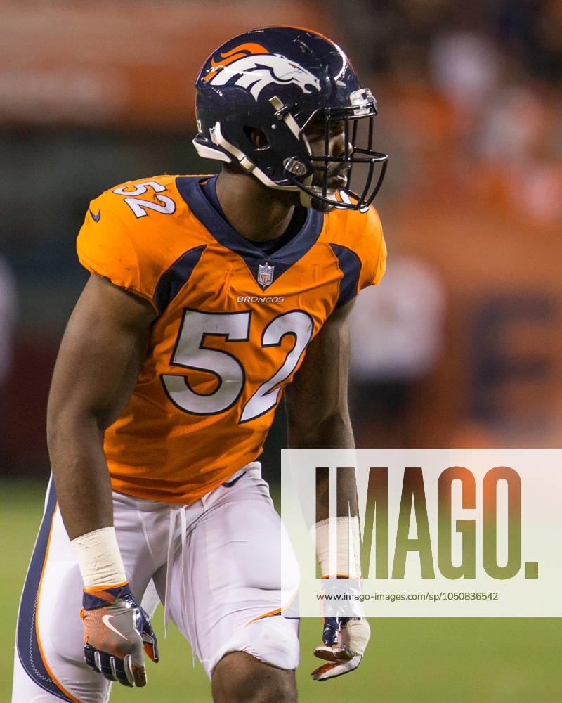 NFL, American Football Herren, USA 2018: Bears vs Broncos Aug 18 August 18, 2018: Denver Broncos linebacker Jerrol Garcia-Williams (52) during the third quarter of an NFL preseason matchup between the Chicago Bears and the Denver Broncos at Broncos Stadium at Mile High Denver CO, Scott D Stivason Cal Media Denver Colorado United States of America