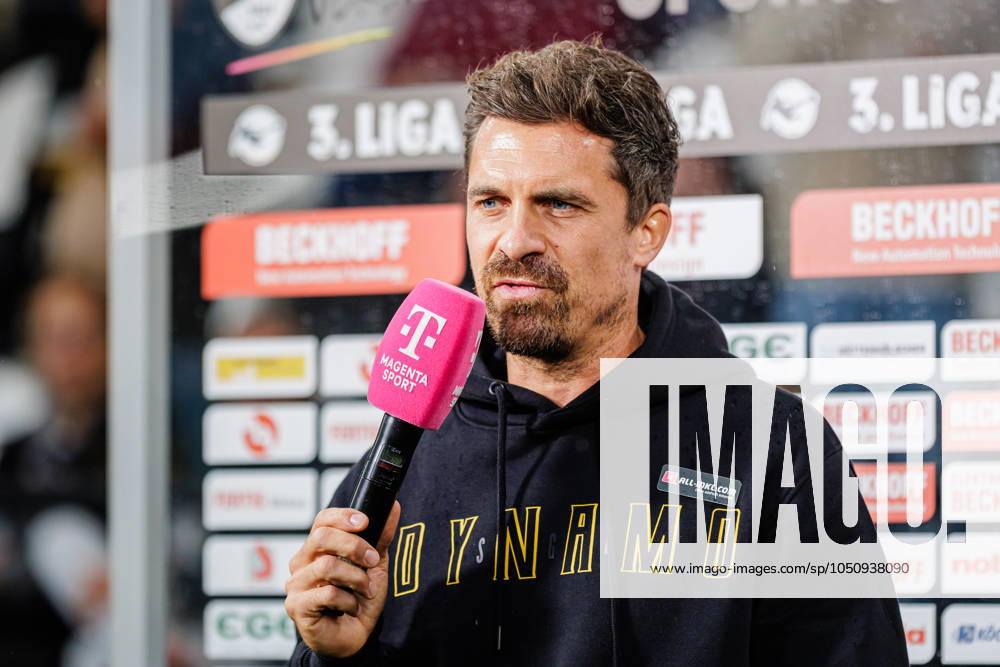 Thomas Stamm SG Dynamo Dresden, Head Coach in an interview with Magenta TV GER, SC Verl vs SG Dynamo Dresden, Football, 3 Liga, Matchday 7, Season 2024 2025, 25 09 2024 DFL Regulations prohibit any use of photographers as image sequences and or quasi video GER, SC Verl vs SG Dynamo Dresden, Football, 3 Liga, Matchday 7, Season 2024 2025, 25 09 2024 Verl