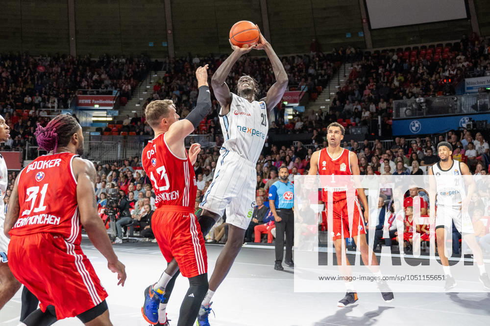 Andreas Obst 13 FC Bayern Basketball , Kur Kuath 23 Veolia Hamburg Towers , Oscar da Silva 1 FC Bayern Basketball , FC Bayern Basketball vs Veolia Hamburg Towers, BBL, 2 Matchday, 29 09 2024 Munich Bavaria Germany