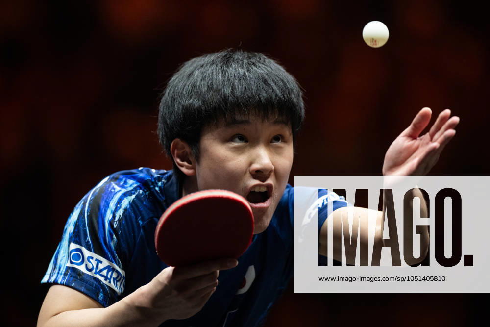 (241003) -- BEIJING, Oct. 3, 2024 -- Harimoto Tomokazu of Japan serves to Truls Moregard of Sweden during the men s singles round of 16 match at 2024 World Table tennis, Tischtennis (WTT) China Smash in Beijing, China, Oct. 3, 2024. ) (SP)CHINA-BEIJING-TABLE TENNIS-WTT-CHINA SMASH-MEN S SINGLES (CN) XiaoxYijiu