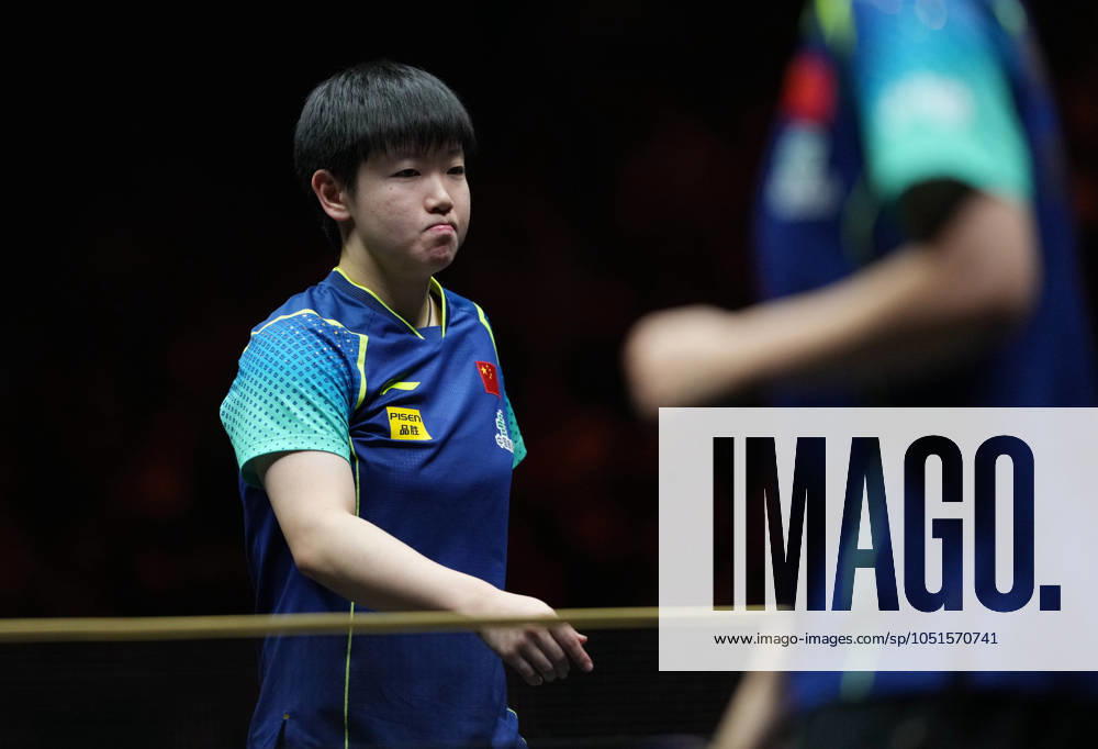 (241005) -- BEIJING, Oct. 5, 2024 -- Sun Yingsha reacts during the women s singles semifinal match between Sun Yingsha of China and Fan Siqi of China at 2024 World Table tennis, Tischtennis (WTT) China Smash in Beijing, China, Oct. 5, 2024. ) (SP)CHINA-BEIJING-TABLE TENNIS-WTT-CHINA SMASH-WOMEN S SINGLES (CN) ZhangxChenlin