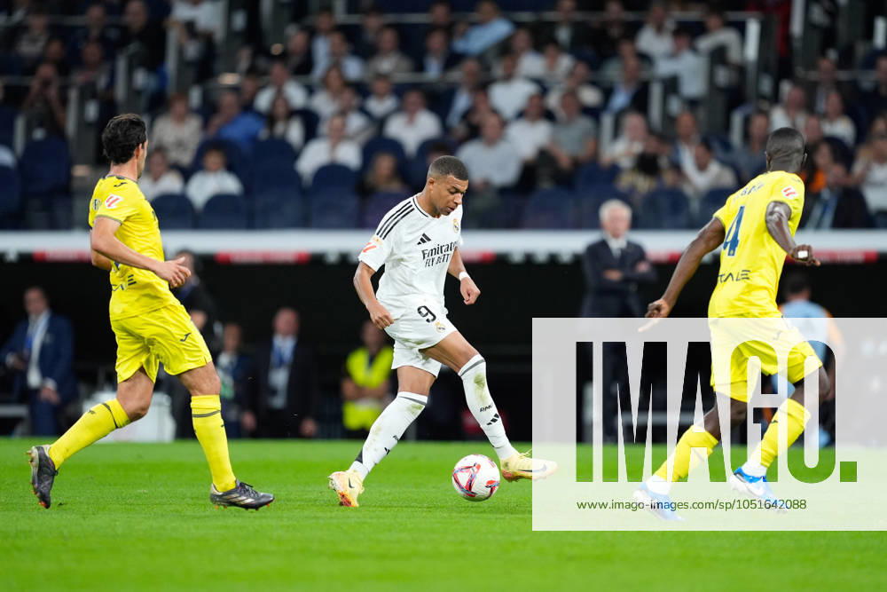Kylian Mbappe of Real Madrid in action during the Spanish League, LaLiga EA Sports, football match played between Real Madrid and Villarreal CF at Santiago Bernabeu stadium on October 5, 2024, in Madrid, Spain. Madrid SPAIN - ZUMAa181 20241005_zaa_a181_238