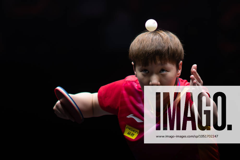 (241006) -- BEIJING, Oct. 6, 2024 -- Wang Manyu of China serves during the women s singles final match against Sun Yingsha of China at 2024 World Table tennis, Tischtennis (WTT) China Smash in Beijing, China, Oct. 6, 2024. ) (SP)CHINA-BEIJING-TABLE TENNIS-WTT-CHINA SMASH-WOMEN S SINGLES(CN) XiaoxYijiu