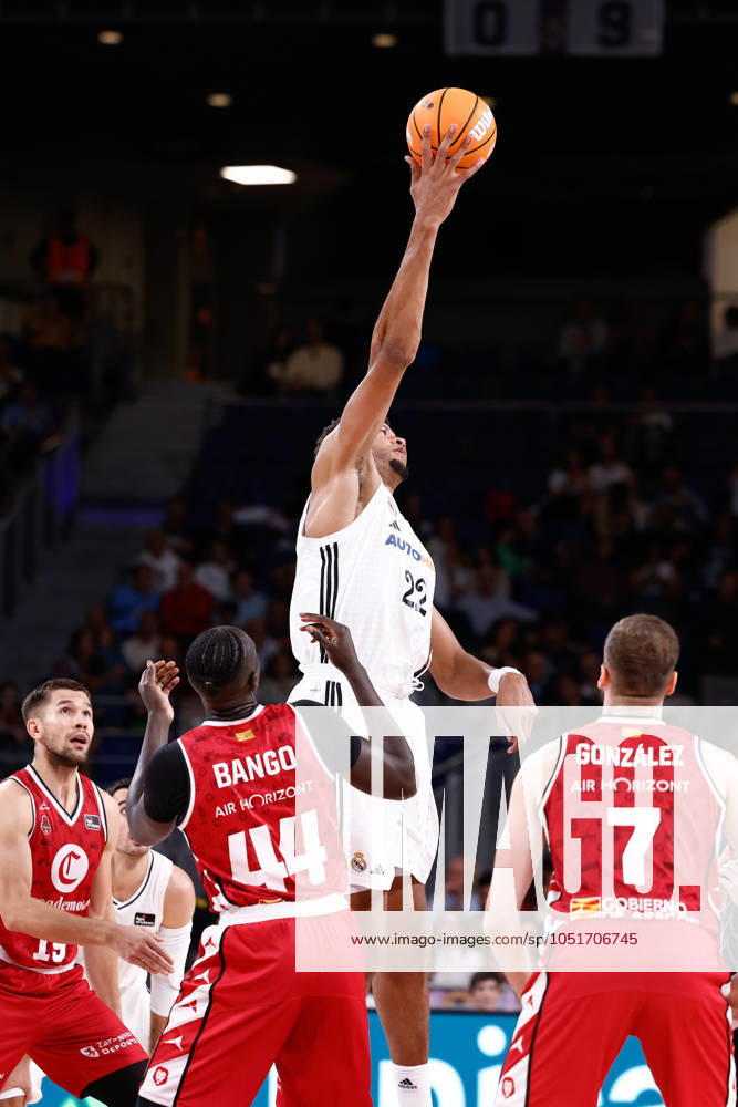 Walter Samuel Tavares da Veiga of Real Madrid in action during the Spanish League, Liga ACB Endesa, basketball match played between Real Madrid and Casademont Zaragoza at WiZink Center on October 6, 2024 in Madrid, Spain. Madrid SPAIN - ZUMAa181 20241006_zaa_a181_041