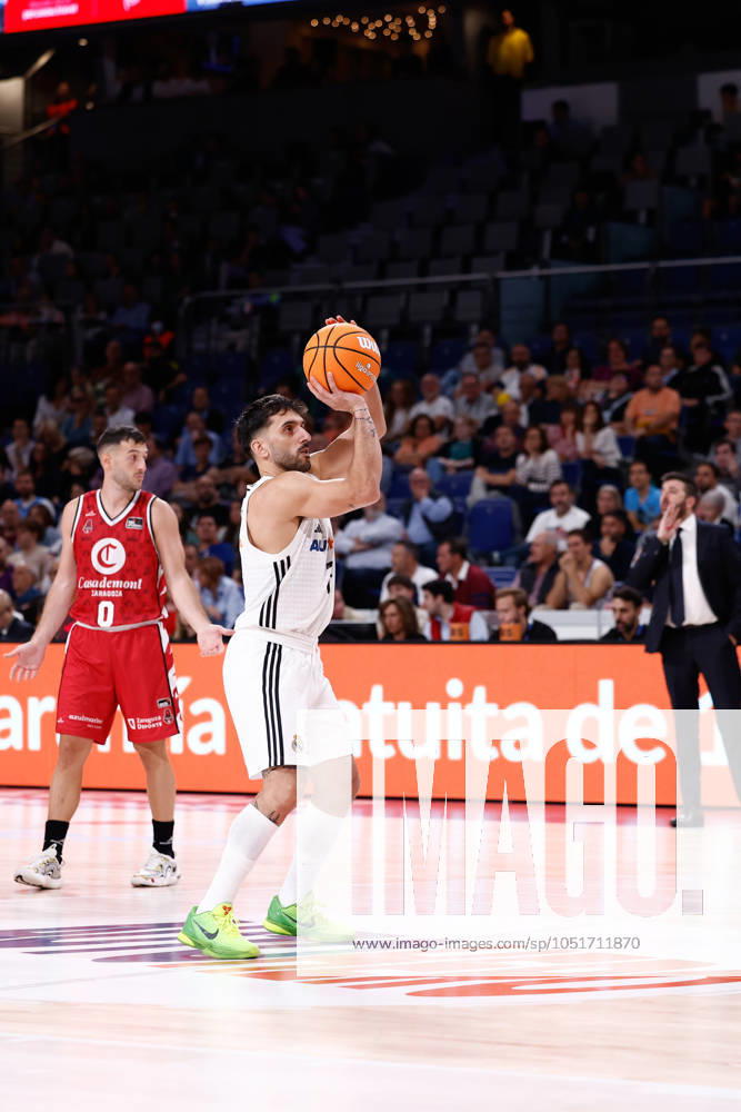 Facundo Campazzo of Real Madrid in action during the Spanish League, Liga ACB Endesa, basketball match played between Real Madrid and Casademont Zaragoza at WiZink Center on October 6, 2024 in Madrid, Spain. Madrid SPAIN - ZUMAa181 20241006_zaa_a181_115