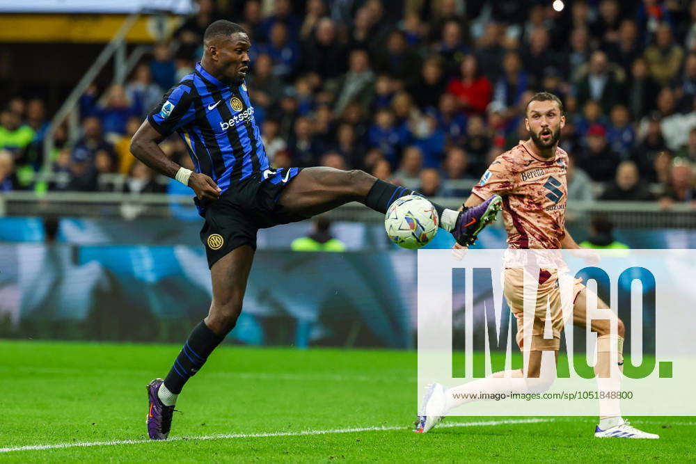 Marcus Thuram of FC Internazionale seen in action during Serie A 2024 25 football match between FC Internazionale and Torino FC at San Siro Stadium Milan Italy on 05 October 2024. Milan Stadio Giuseppe Meazza Milan Italy
