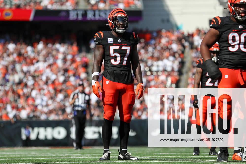 CINCINNATI, OH - OCTOBER 06: Cincinnati Bengals linebacker Germaine Pratt (57) during the game against the Baltimore Ravens and the Cincinnati Bengals on October 6, 2024, at Paycor Stadium in Cincinnati, OH. (Photo by Ian Johnson Icon Sportswire) NFL, American Football Herren, USA OCT 06 Ravens at Bengals Icon241006155