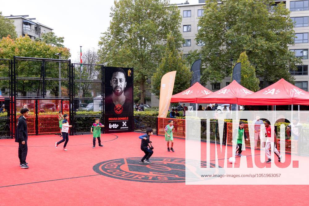 Illustration picture taken during the opening of a Belgian Red Court soccer field for youths in Borgerhout, Antwerp on Wednesday 09 October 2024. The Royal Belgian Football Association sponsors the opening of soccer courts in the whole country. WARDxVANDAEL x102224663x