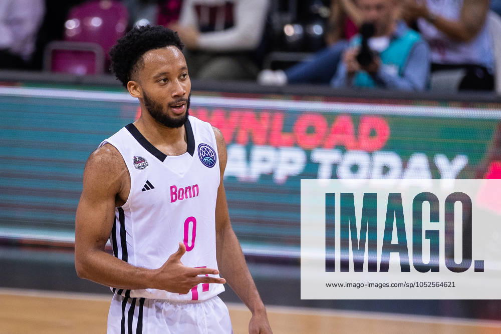 Basketball Champions League, Telekom Baskets Bonn vs AEK Betsson BC, 15 10 2024 Another successful three-pointer for Darius McGhee Telekom Baskets Bonn 0 Basketball Champions League, Telekom Baskets Bonn vs AEK Betsson BC, 15 10 2024, Telekom Dome, Bonn