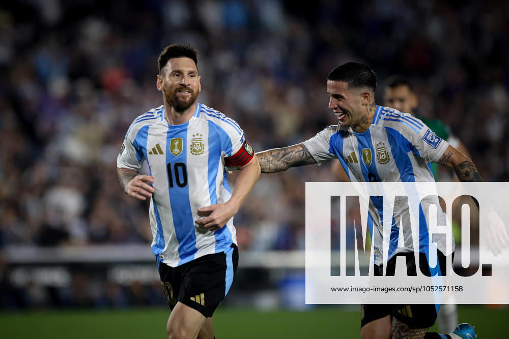 Lionel Messi of Argentina celebrates his third goal during the match between Argentina and Bolivia as part of FIFA World Cup, WM, Weltmeisterschaft, Fussball 2026 Qualifiers at Estadio Mas Monumental, on October 15 2024 in Buenos Aires, Argentina Buenos Aires Argentina - ZUMAt163 20241015_zsp_t163_010