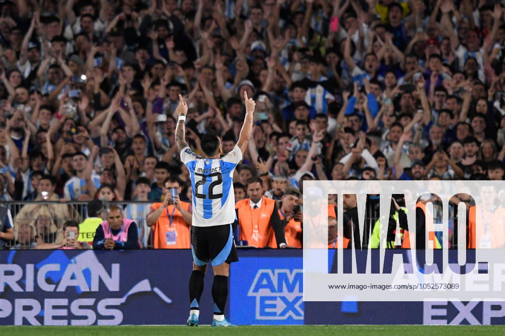 Lautaro Martinez of Argentina celebrates after scoring goal during the FIFA World Cup, WM, Weltmeisterschaft, Fussball 2026 South American Qualifier match between Argentina and Bolivia at Estadio Mas Monumental Antonio Vespucio Liberti on October 15, 2024 in Buenos Aires, Argentina. Photo by D.Halisz SFSI Argentina v Bolivia - FIFA World Cup 2026 Qualifier