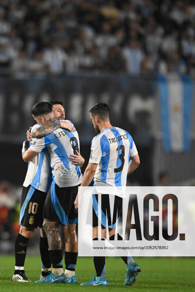Lionel Messi, Enzo Fernandez, Nicolas Tagliafico of Argentina during the FIFA World Cup, WM, Weltmeisterschaft, Fussball 2026 South American Qualifier match between Argentina and Bolivia at Estadio Mas Monumental Antonio Vespucio Liberti on October 15, 2024 in Buenos Aires, Argentina. Photo by D.Halisz SFSI Argentina v Bolivia - FIFA World Cup 2026 Qualifier