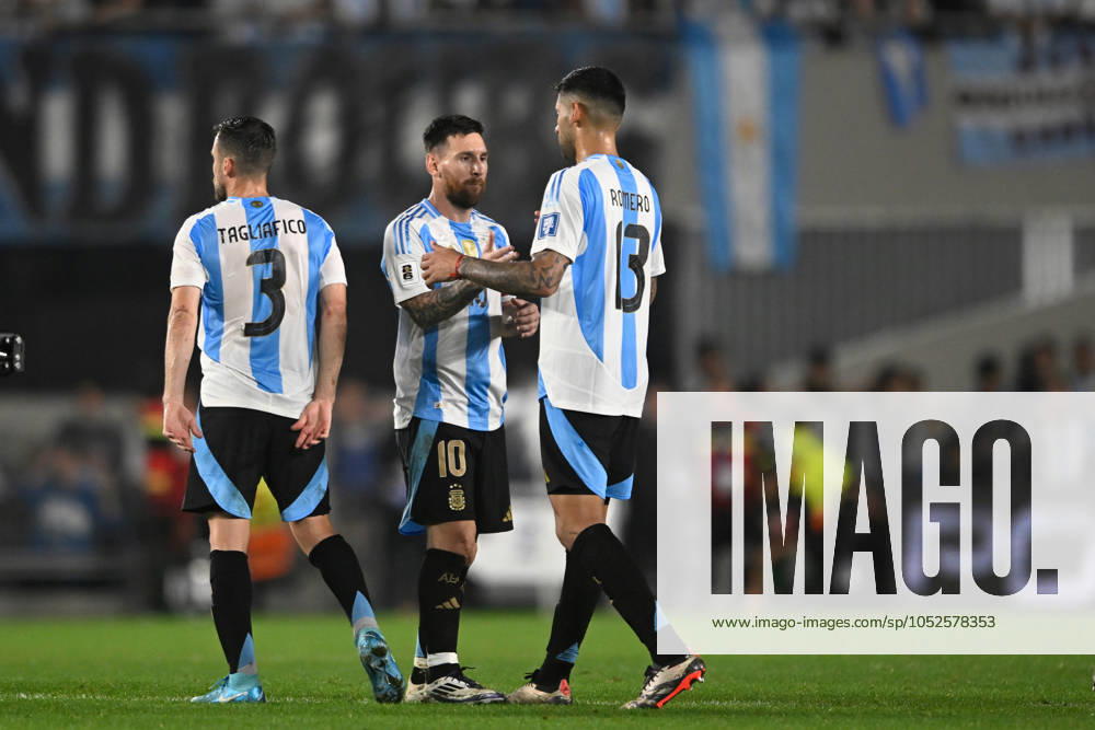 Lionel Messi, Nicolas Tagliafico, Cristian Gabriel Romero of Argentina during the FIFA World Cup, WM, Weltmeisterschaft, Fussball 2026 South American Qualifier match between Argentina and Bolivia at Estadio Mas Monumental Antonio Vespucio Liberti on October 15, 2024 in Buenos Aires, Argentina. Photo by D.Halisz SFSI Argentina v Bolivia - FIFA World Cup 2026 Qualifier