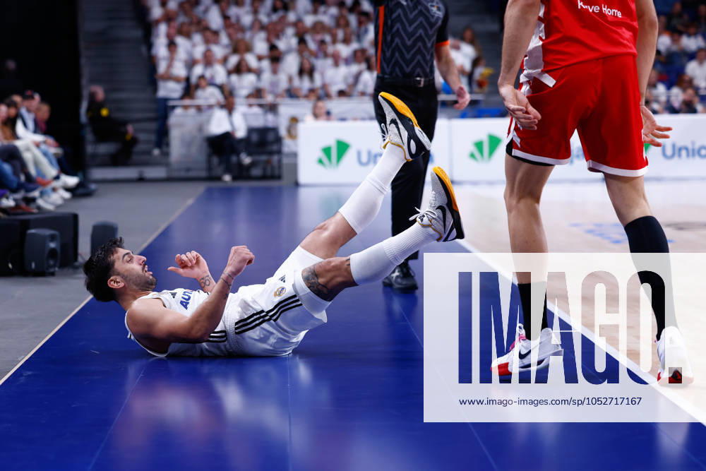 Facundo Campazzo of Real Madrid reacts during the Spanish League, Liga ACB Endesa, basketball match played between Real Madrid and Basquet Girona at WiZink Center on October 20, 2024, in Madrid, Spain. Madrid SPAIN - ZUMAa181 20241020_zaa_a181_040