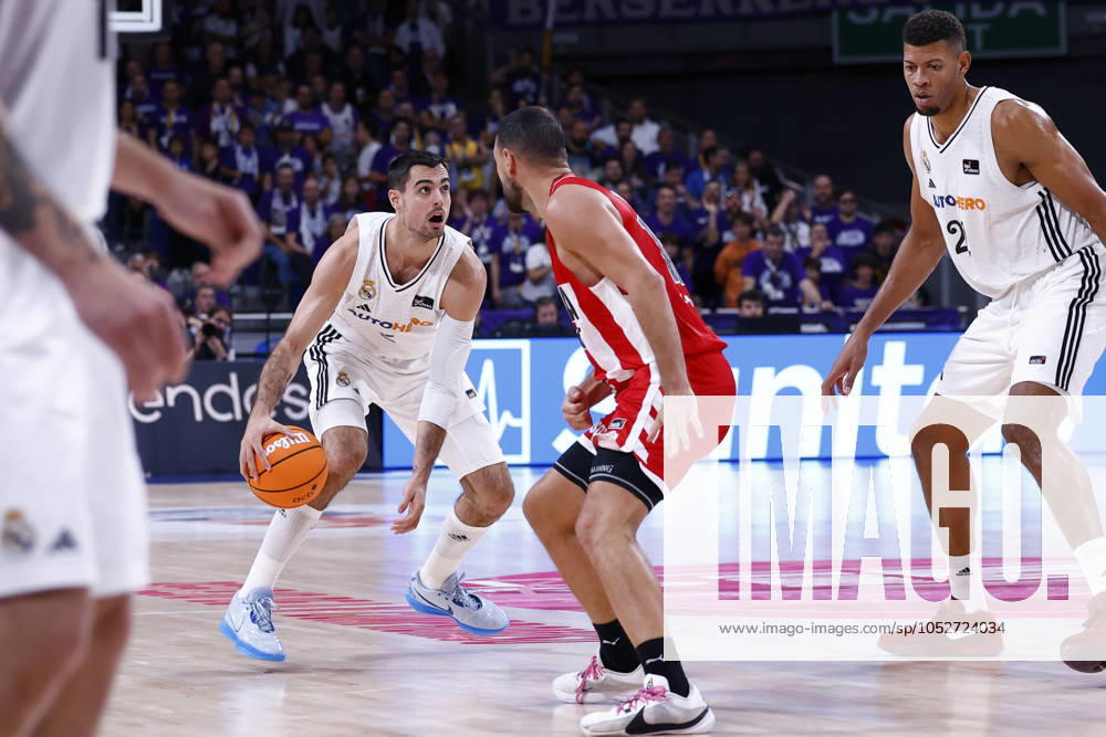 Alberto Abalde Diaz of Real Madrid in action during the Spanish League, Liga ACB Endesa, basketball match played between Real Madrid and Basquet Girona at WiZink Center on October 20, 2024, in Madrid, Spain. Madrid SPAIN - ZUMAa181 20241020_zaa_a181_077