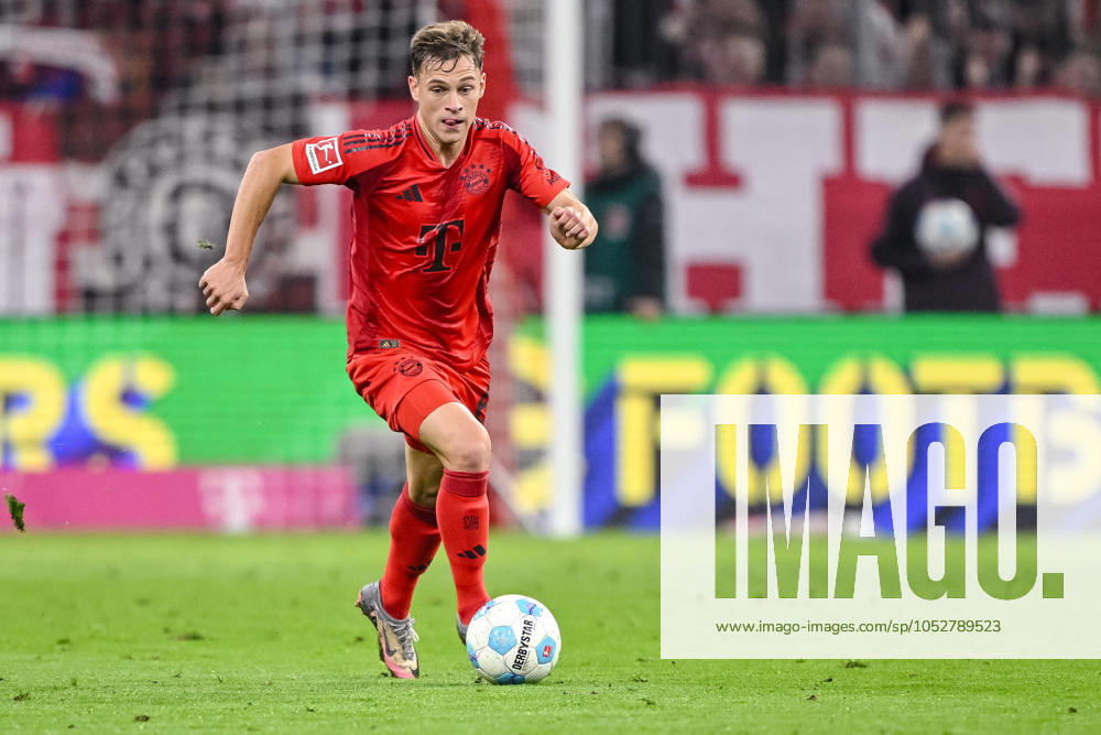Joshua Kimmich FC Bayern Muenchen in action, on the ball, single action during the Bundesliga 1 match between FC Bayern München and VfB Stuttgart, Allianz Arena on October 19, 2024 in Munich, Germany Photo by Harry Langer DeFodi Images Joshua Kimmich FC Bayern Muenchen controls the Ball during the Bundesliga match between FC Bayern München and VfB Stuttgart at Allianz Arena on October 19, 2024 in Munich, Germany Photo by Harry Langer DeFodi Images DFL regulations prohibit any use of photographs as image sequences and or quasi video not used in POL SRB CRO FRA GBR NED ITA USA Defodi 541 FCBVFB20241019 271 Defodi-541 not used in POL SRB CRO FRA GBR NED ITA USA DFL regulations prohibit any use of photographs as image sequences and or quasi-video.