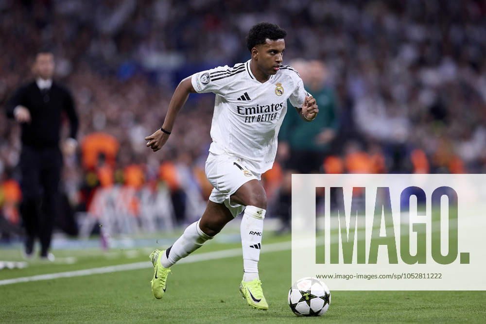 Rodrygo Goes of Real Madrid CF during the UEFA Champions League football match between Real Madrid CF and Borussia Dortmund at Santiago Bernabeu Stadium in Madrid, Spain, October 22, 2024 Madrid Spain - ZUMAa206 20241022_zsp_a206_052