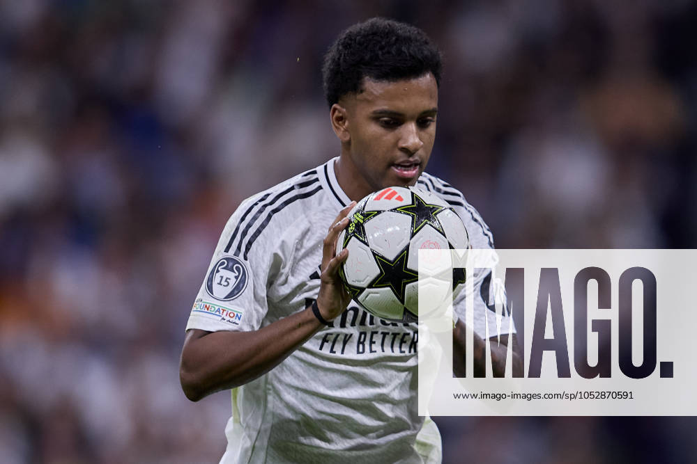 Rodrygo Goes of Real Madrid CF during the UEFA Champions League football match between Real Madrid CF and Borussia Dortmund at Santiago Bernabeu Stadium in Madrid, Spain, October 22, 2024 Madrid Spain - ZUMAa206 20241023_zsp_a206_057