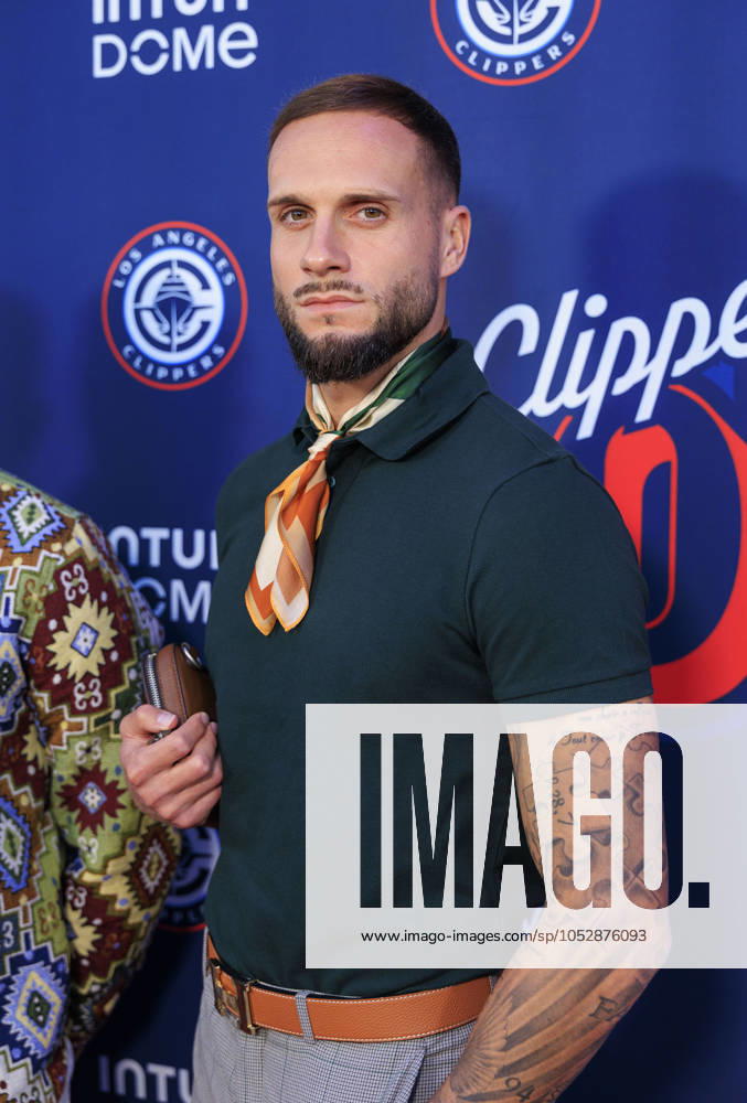 Maxime Chanot on the red carpet of the Los Angeles Clippers Season Opener held prior to their NBA, Basketball Herren, USA Season game against the Phoenix Suns on Wednesday October 23, 2024 at Intuit Dome Arena in Inglewood, California. JAVIER ROJAS PI Los Angeles USA - ZUMAp124 20241023_zaa_p124_070