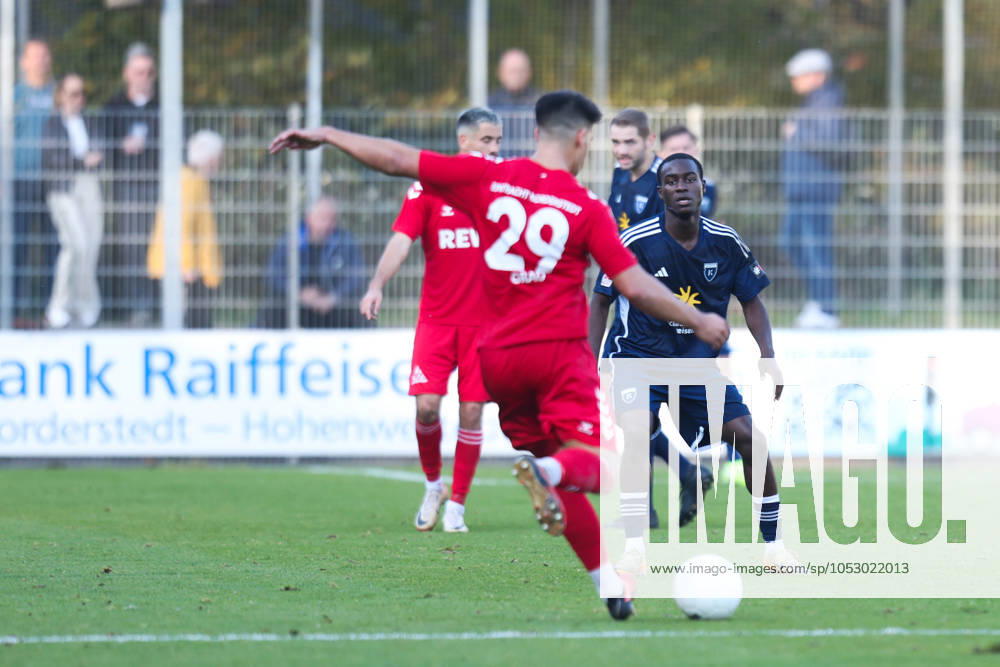 Soccer, Men, Regionalliga Nord, Matchday 16, FC Eintracht Norderstedt BSV Kickers Emden Said Abbey blue 29 BSV Kickers Emden in duel with Fabian Grau 29 FC Eintracht Norderstedt