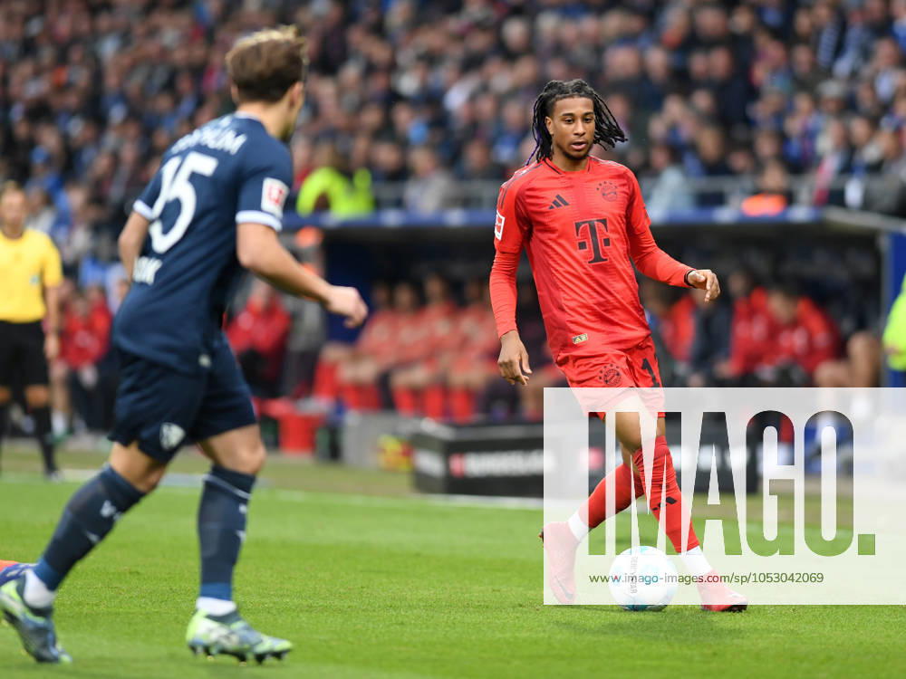 Michael Olise FC Bayern Muenchen in action, on the ball, single action during the Bundesliga 1 match between VfL Bochum 1848 and FC Bayern München, Vonovia Ruhrstadion on October 27, 2024 in Bochum, Germany Photo by Ralf Treese DeFodi Images Michael Olise FC Bayern Muenchen controls the ball during the Bundesliga match between VfL Bochum 1848 and FC Bayern München at Vonovia Ruhrstadion on October 27, 2024 in Bochum, Germany Photo by Ralf Treese DeFodi Images DFL regulations prohibit any use of photographs as image sequences and or quasi video not used in POL SRB CRO FRA GBR NED ITA USA Defodi 521 BOCFCB20241027 027 Defodi-521 not used in POL SRB CRO FRA GBR NED ITA USA DFL regulations prohibit any use of photographs as image sequences and or quasi-video.