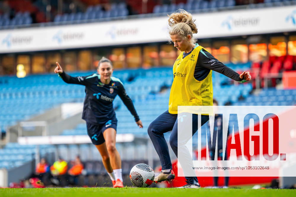 Justine Kielland of the Norwegian women s national football team during a training session on October 28, 2024 in Oslo Photo Vegard Grott BILDBYRAN kod VG VG0682 bbeng fotboll football soccer fotball norge norway women dam uefa euro qualifier em kvalifisering kvinner em kvalik em kval träning practice training trening