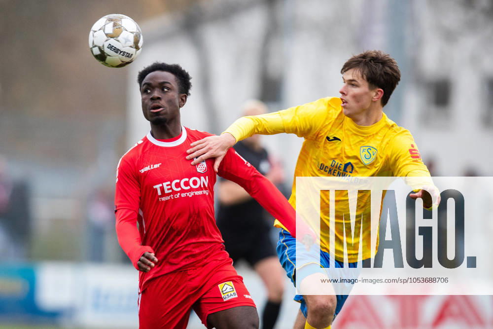 , Soccer Regionalliga Nordost FSV Luckenwalde FC Rot Weiss Erfurt in the picture Philip Aboagye Erfurt against Jonas Böhmert Luckenwalde