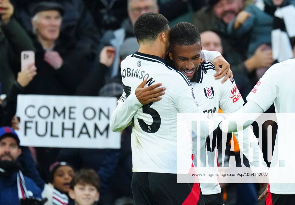 Alex Iwobi of Fulham celebrates scoring the opening goal Fulham v Wolverhampton Wanderers, Premier League, Football, Craven Cottage, London, UK - 23 Nov 2024