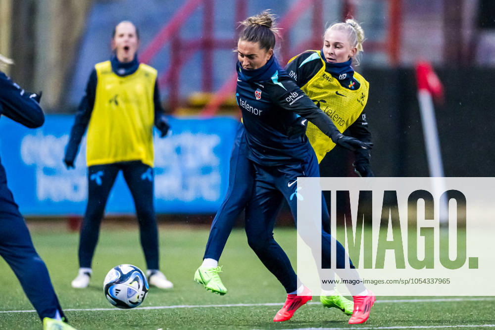 Vilde Boe Risa of the Norwegian women s national football team during a training session on November 28, 2024 in Larne Photo Marius Simensen BILDBYRAN COP 238 bbeng dam football fotball fotboll norge norway practice soccer training trening träning uefa women s euro qualifier