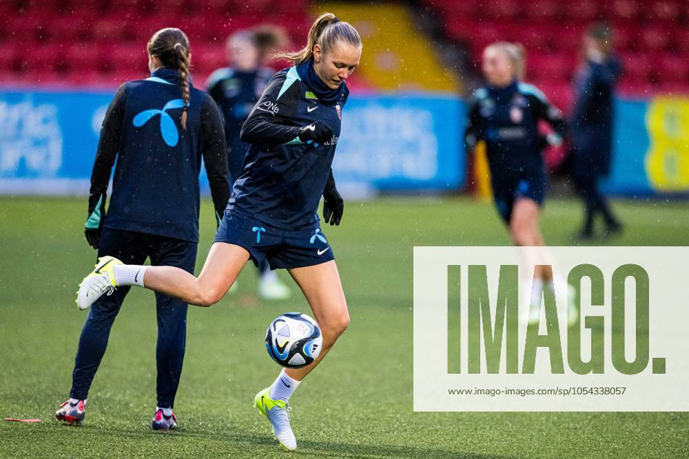 Frida Maanum of the Norwegian women s national football team during a training session on November 28, 2024 in Larne Photo Marius Simensen BILDBYRAN COP 238 bbeng dam football fotball fotboll norge norway practice soccer training trening träning uefa women s euro qualifier