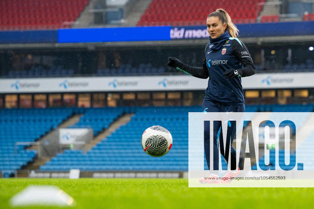 Vilde Boe Risa of the Norwegian women s national football team during a training session on December 2, 2024 in Oslo Photo Vegard Grott BILDBYRAN kod VG VG0699 bbeng fotboll football soccer fotball norge norway women dam uefa euro qualifier em kvalifisering kvinner em kvalik em kval träning practice training trening