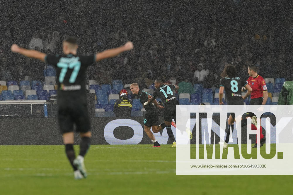 Gustav Isaksen of S.S. Lazio celebrates after scoring during the Serie A match between SSC Napoli and SS Lazio at Stadio Diego Armando Maradona Naples Italy on 08 December 2024. Naples Stadio Diego Armando Maradona Naples Italy