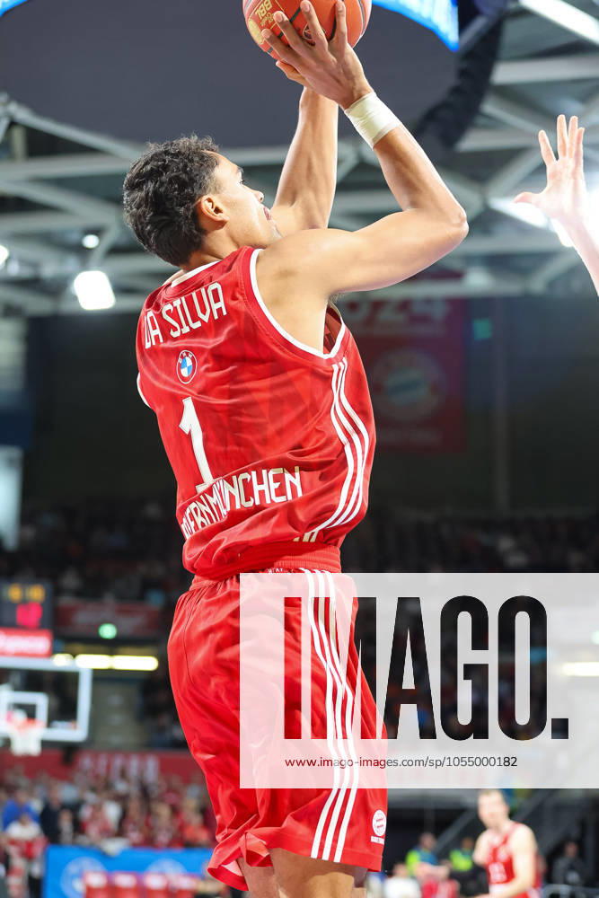 Oscar da Silva FC Bayern Basketball, 01 on throw, GER, FC Bayern Muenchen vs SC RASTA Vechta, Basketball, BBL Cup, Quarter-finals, 2024 2025 season, 09 12 2024, GER, FC Bayern Muenchen vs SC RASTA Vechta, Basketball, BBL Cup, Quarter-finals, 2024 2025 season, 09 12 2024 Muenchen