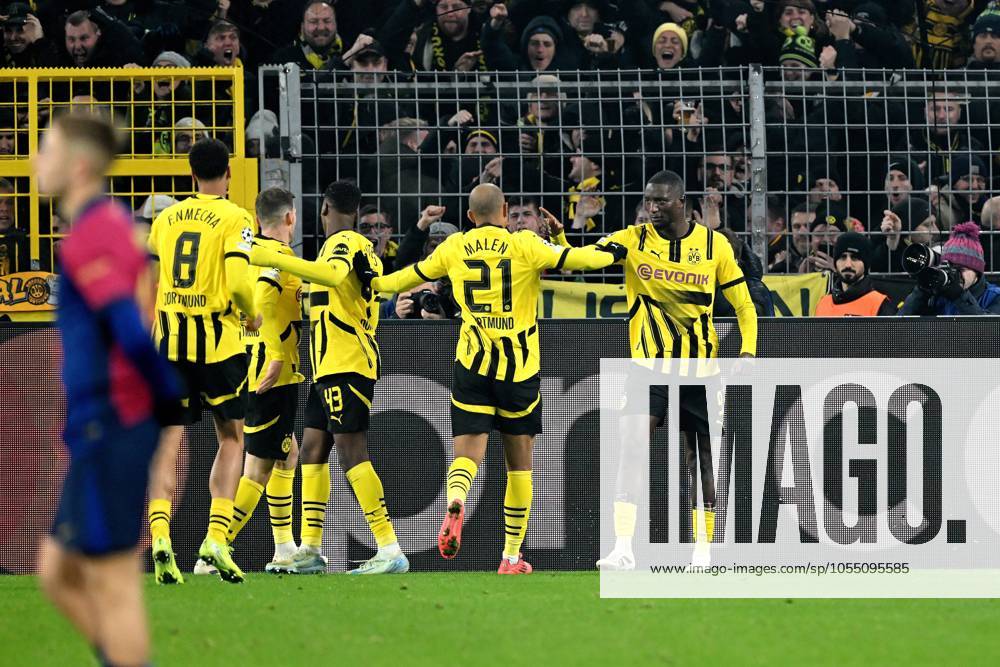 DORTMUND - Sehrou Guirassy of Borussia Dortmund celebrates the 2-2 during the UEFA Champions league match between Borussia Dortmund and FC Barcelona, Barca at the Signal Iduna Park on Dec. 11, 2024 in Dortmund, Germany. ANP Hollandse Hoogte UEFA Champions League 2024 25 League phase 6 2024 25 ANPxSportx xGerritxvanxKeulenxIVx 515493092 originalFilename: 515493092
