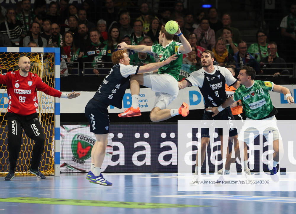 GER HBL season 2024 2025 FÜCHSE Berlin vs TBV Lemgo Lippe, 12 12 24, Max Schmeling Halle, Berlin, Urh KASTELIC TBV Lemgo Lippe 99 , Mathias GIDSEL Füchse Berlin 19 , Hendrik WAGNER TBV Lemgo Lippe 28 , Lukas HERBURGER Füchse Berlin 29