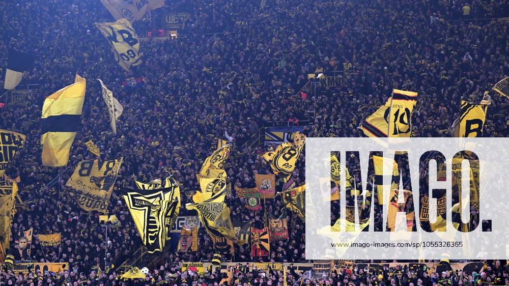 DORTMUND - Borussia Dortmund supporters during the UEFA Champions league match between Borussia Dortmund and FC Barcelona, Barca at the Signal Iduna Park on Dec. 11, 2024 in Dortmund, Germany. ANP Hollandse Hoogte UEFA Champions League 2024 25 League phase 6 2024 25 ANPxSportx xGerritxvanxKeulenxIVx 515703549 originalFilename: 515703549
