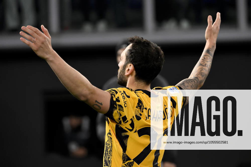 Hakan Calhanoglu of FC Internazionale scores on penalty the goal of 0-1 during the Serie A football match between SS Lazio and FC Internazionale at Olimpico stadium in Rome (Italy), December 16, 2024. AndreaxStaccioli