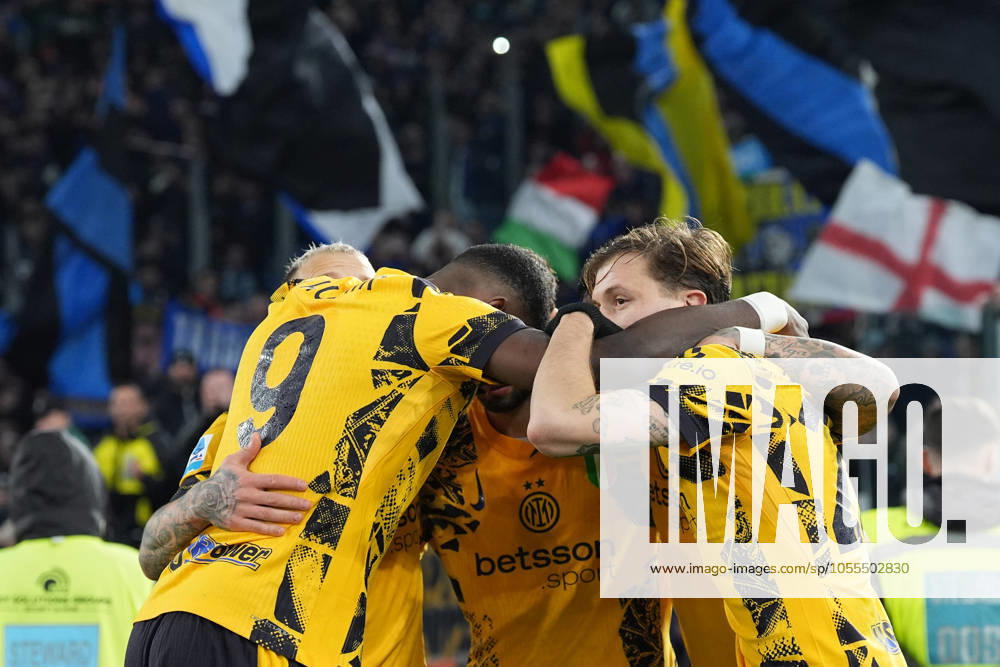 Inter Milan s Hakan Calhanoglu celebrates after scoring 0-1 during the Serie A EniLive soccer match between Lazio and Inter at the Rome s Olympic stadium, Italy - Monday December 16, 2024 - Soccer ( Photo by Alfredo Falcone LaPresse )