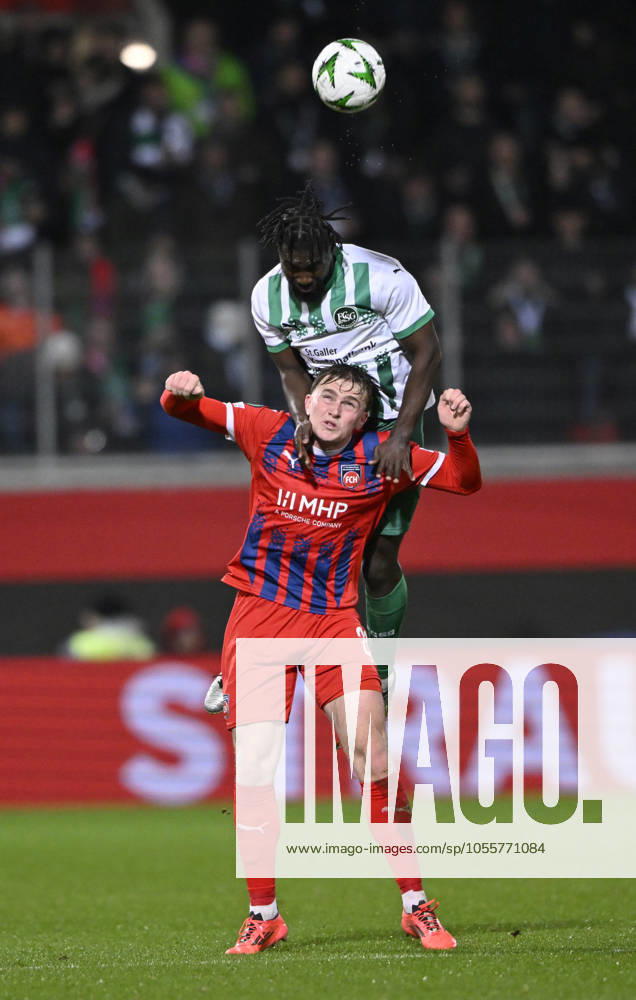 Header duel duel action Mikkel Kaufmann 1 FC Heidenheim 1846 FCH 29 vs Stephan Ambrosius FC St Gallen 05 1 FC Heidenheim 1846 FCH vs FC St Gallen 1879 19 12 2024 UEFA Conference League DFL REGULATIONS PROHIBIT ANY USE OF PHOTOGRAPHS AS IMAGE SEQUENCES AND OR QUASI VIDEO 1 FC Heidenheim 1846 FCH vs FC St Gallen 1879