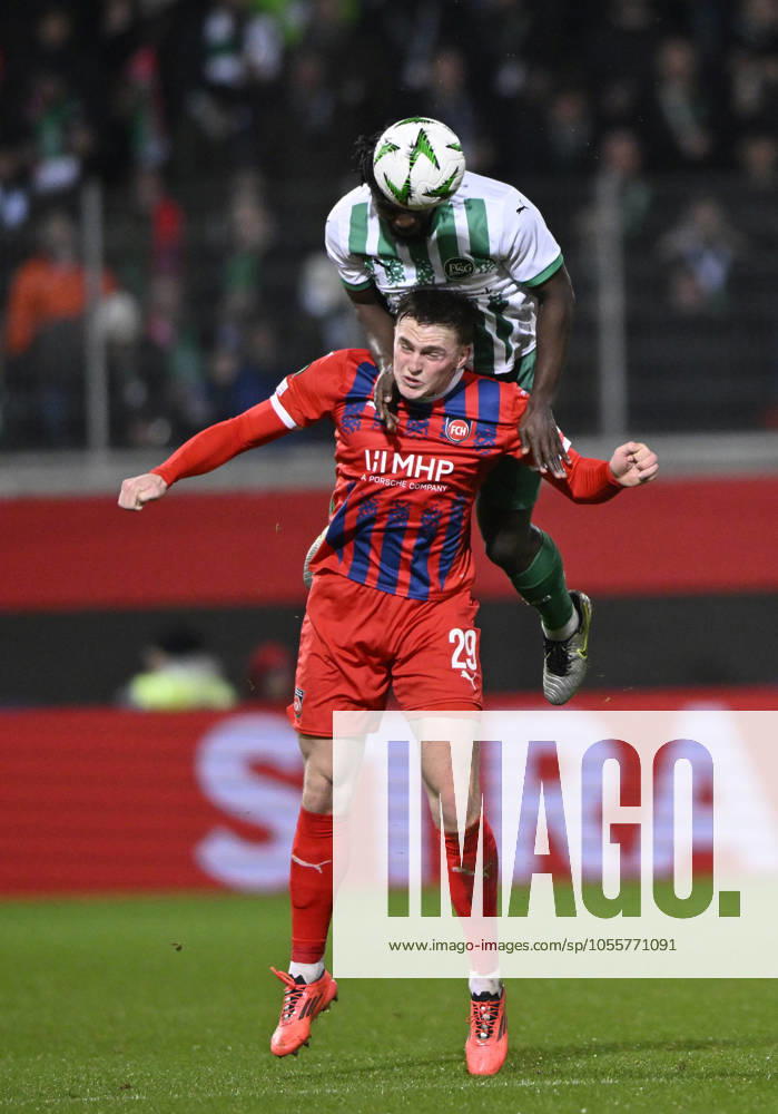 Header duel duel action Mikkel Kaufmann 1 FC Heidenheim 1846 FCH 29 vs Stephan Ambrosius FC St Gallen 05 1 FC Heidenheim 1846 FCH vs FC St Gallen 1879 19 12 2024 UEFA Conference League DFL REGULATIONS PROHIBIT ANY USE OF PHOTOGRAPHS AS IMAGE SEQUENCES AND OR QUASI VIDEO 1 FC Heidenheim 1846 FCH vs FC St Gallen 1879