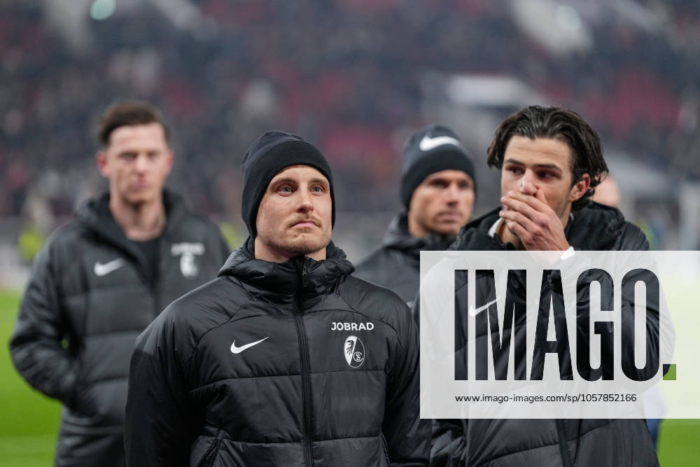 Maximilian Eggestein SC Freiburg, 08 and Merlin Röhl Merlin Roehl SC Freiburg, 34 frustrated after the heavy defeat , Football, 1 Bundesliga, Matchday 18, 2024 2025, VfB Stuttgart vs SC Freiburg, 18 01 2025, MHP Arena, Stuttgart, Germany DFL REGULATIONS PROHIBIT ANY USE OF PHOTOGRAPHS AS IMAGE SEQUENCES AND OR QUASI VIDEO Stuttgart MHP Arena Baden Württemberg Germany